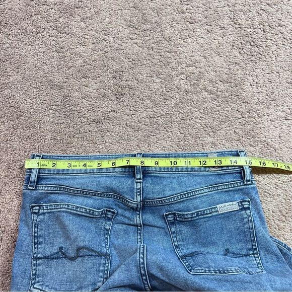 7 for all Mankind Jeans Size 30 Blue Denim Stretch Straight Leg - Picture 9 of 9